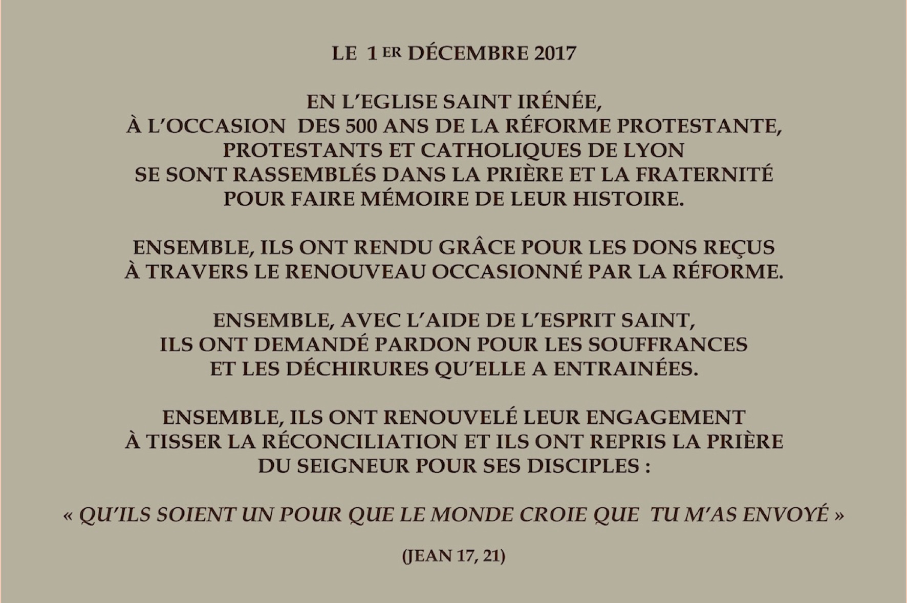 « Nous marchons vers l’unité… »